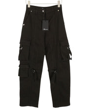 BLUMARINE J. Cargo Women Trousers 38 Black Patch Pockets Zip Belt RRP427