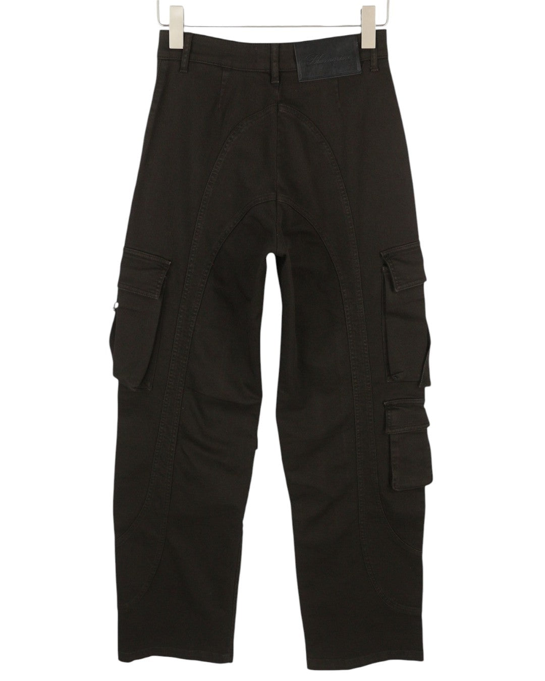 BLUMARINE J. Cargo Women Trousers 38 Black Patch Pockets Zip Belt RRP427