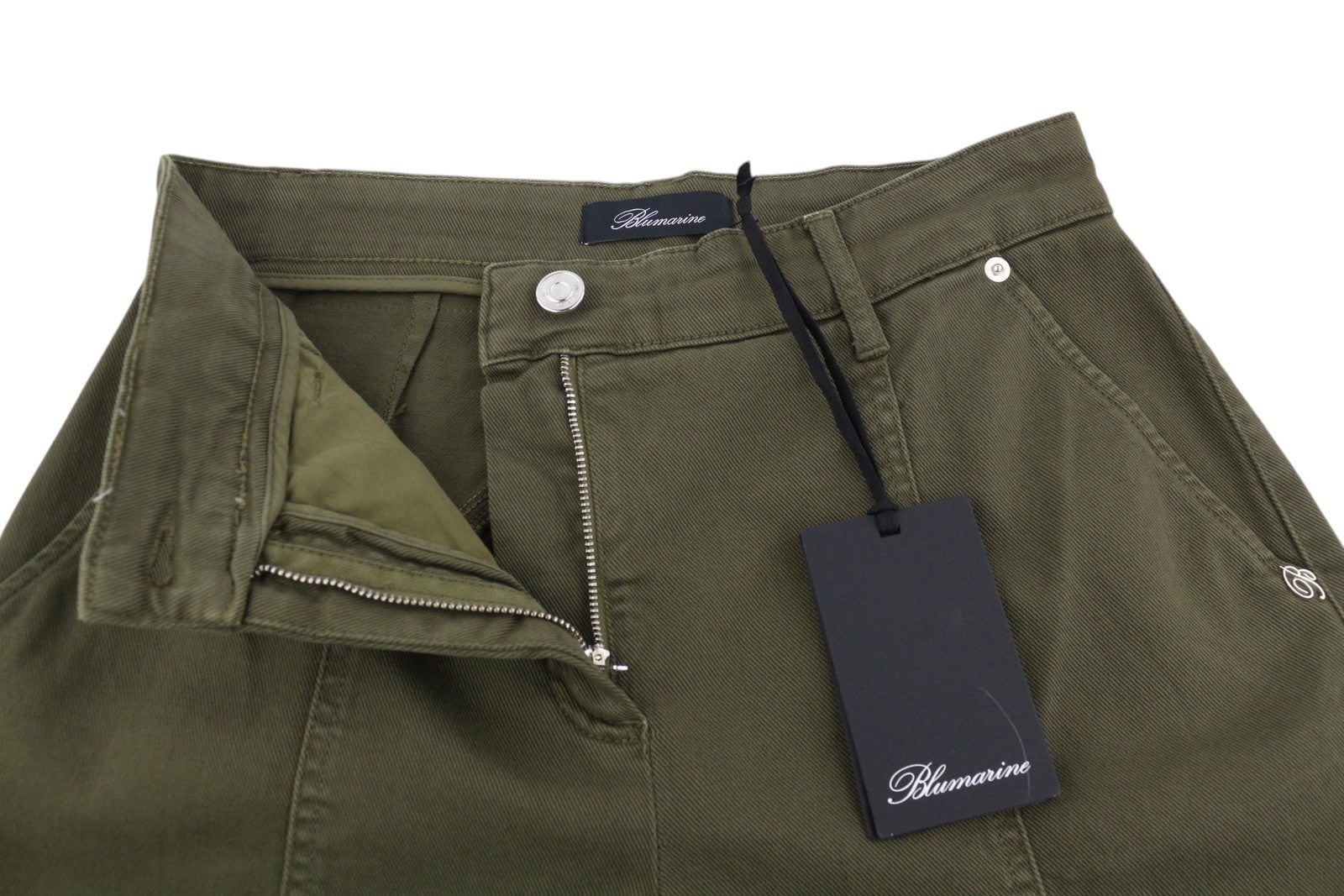 BLUMARINE J. Cargo Women Trousers 40 Black Patch Pockets Military RRP427