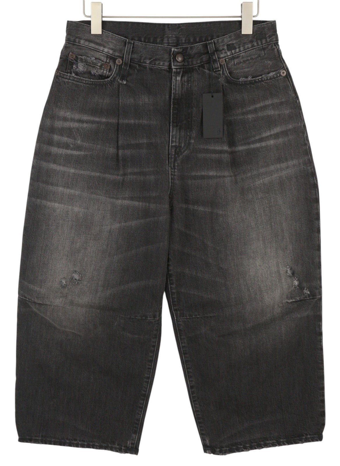 R13 Crop Wide Leg Women Jeans 30 Wilson Black Faded PS25 RRP695