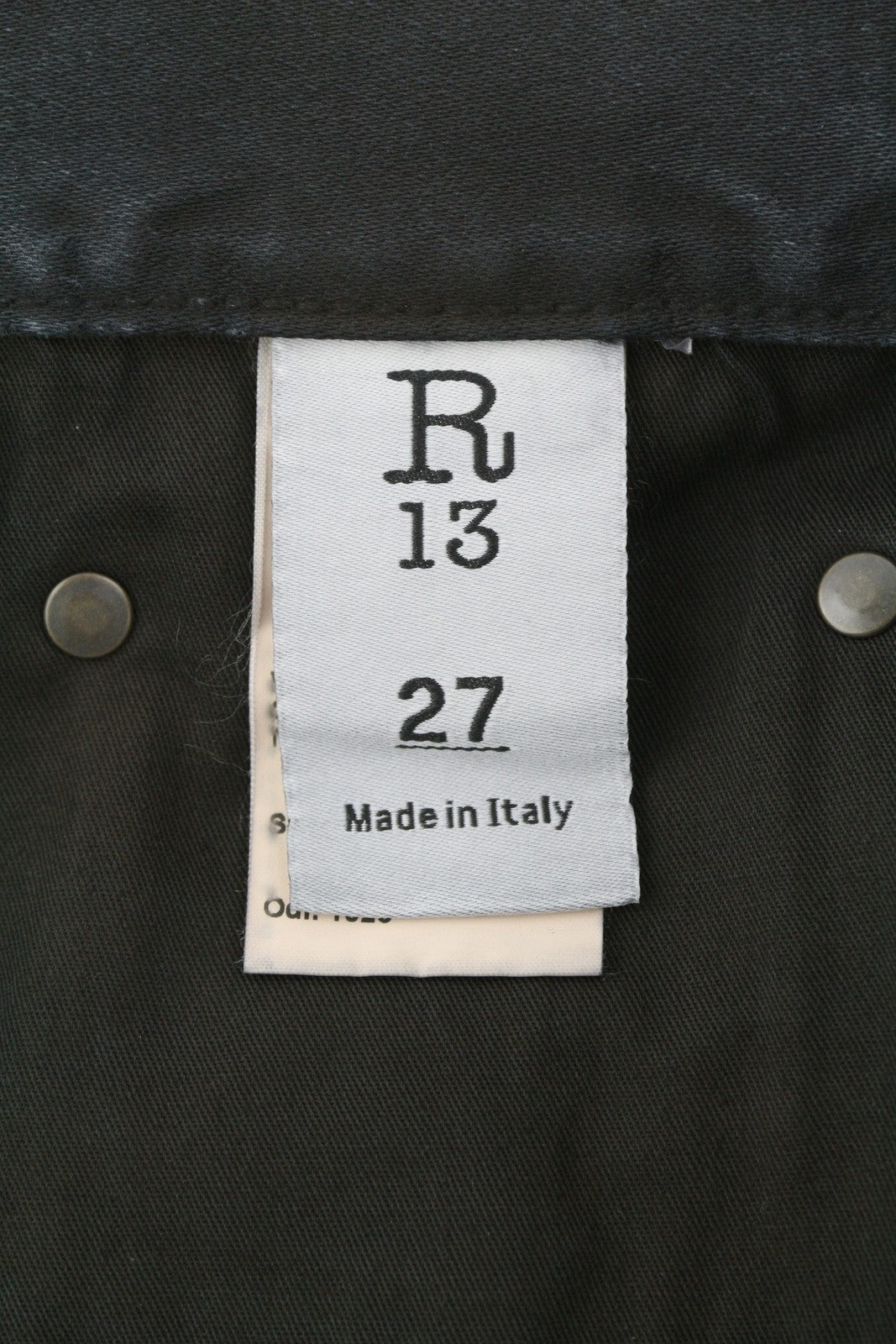 R13 X-BF Women Jeans 27 Black Moleskin Cropped Zip Fly FW25