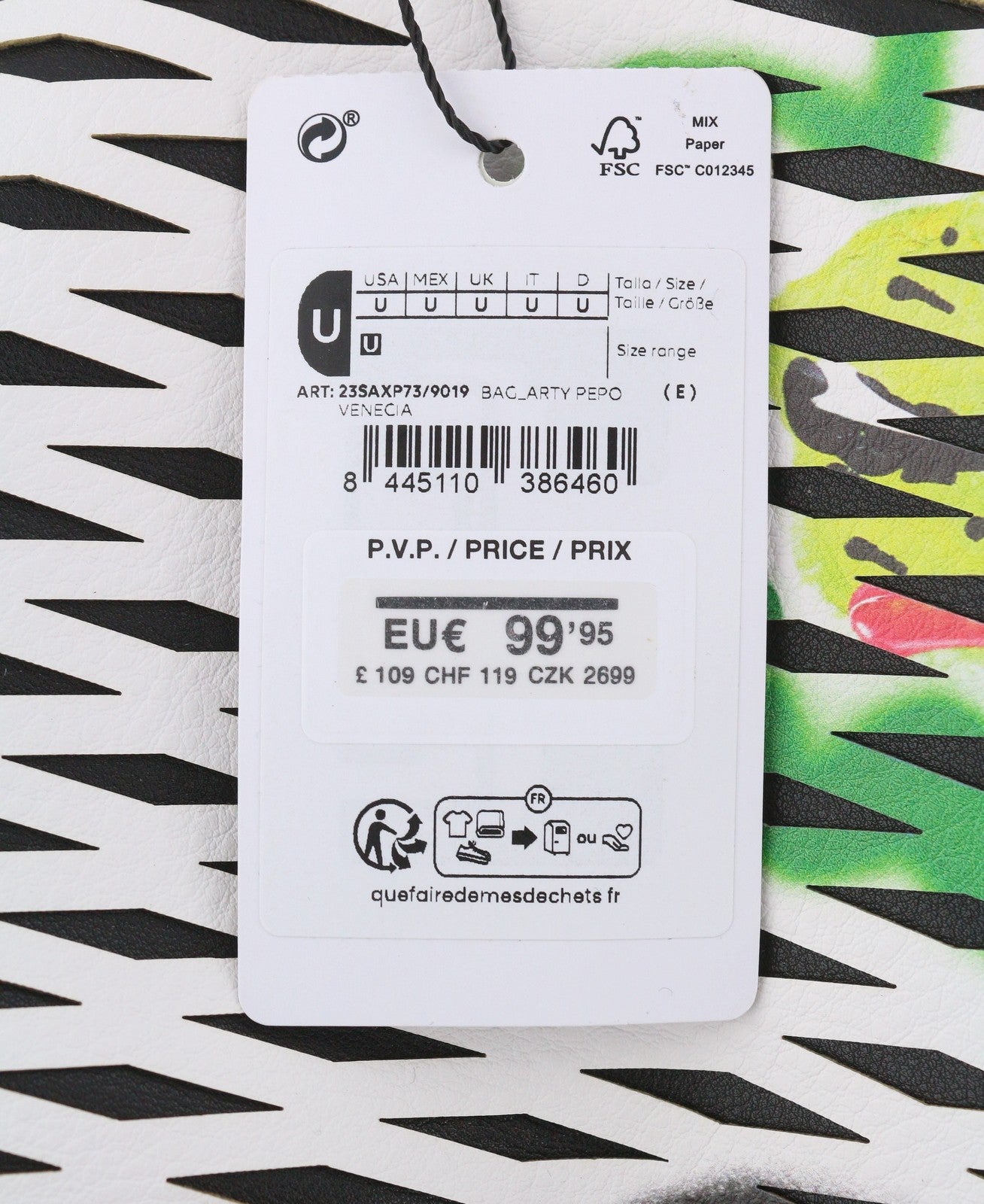 DESIGUAL Arty Pepo Vanecia Women Bag OS Colourful Textured Crossbody