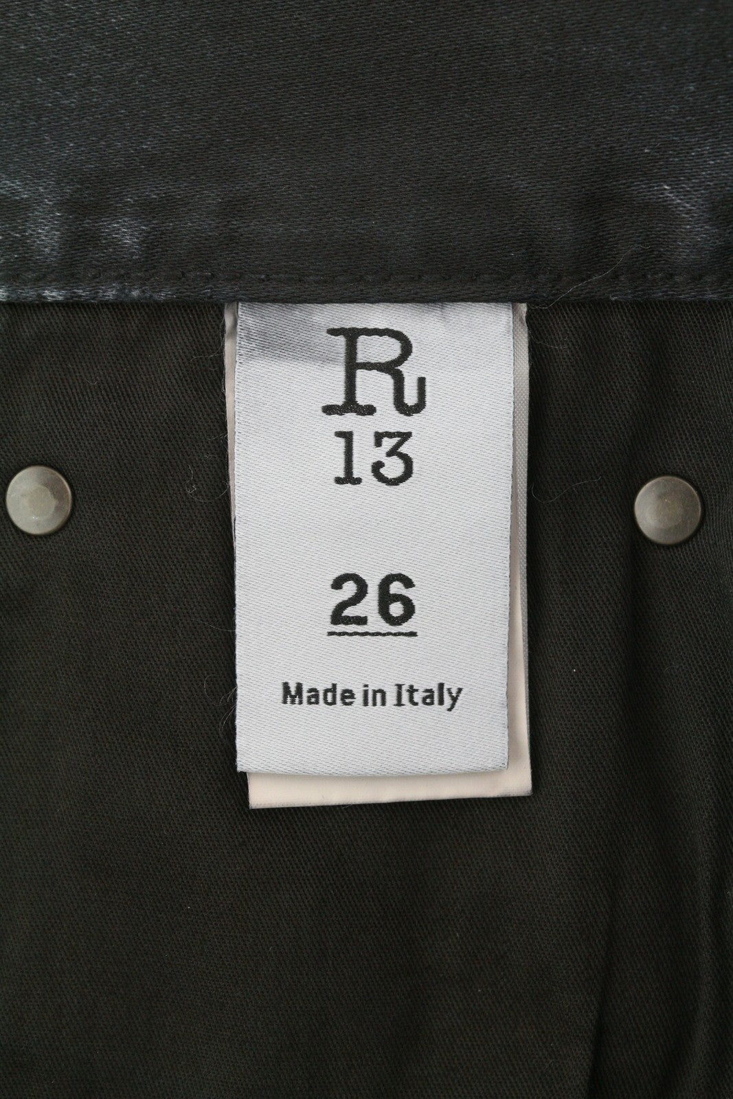 R13 X-BF Women Jeans 26 Black Moleskin Cropped Zip Fly FW25