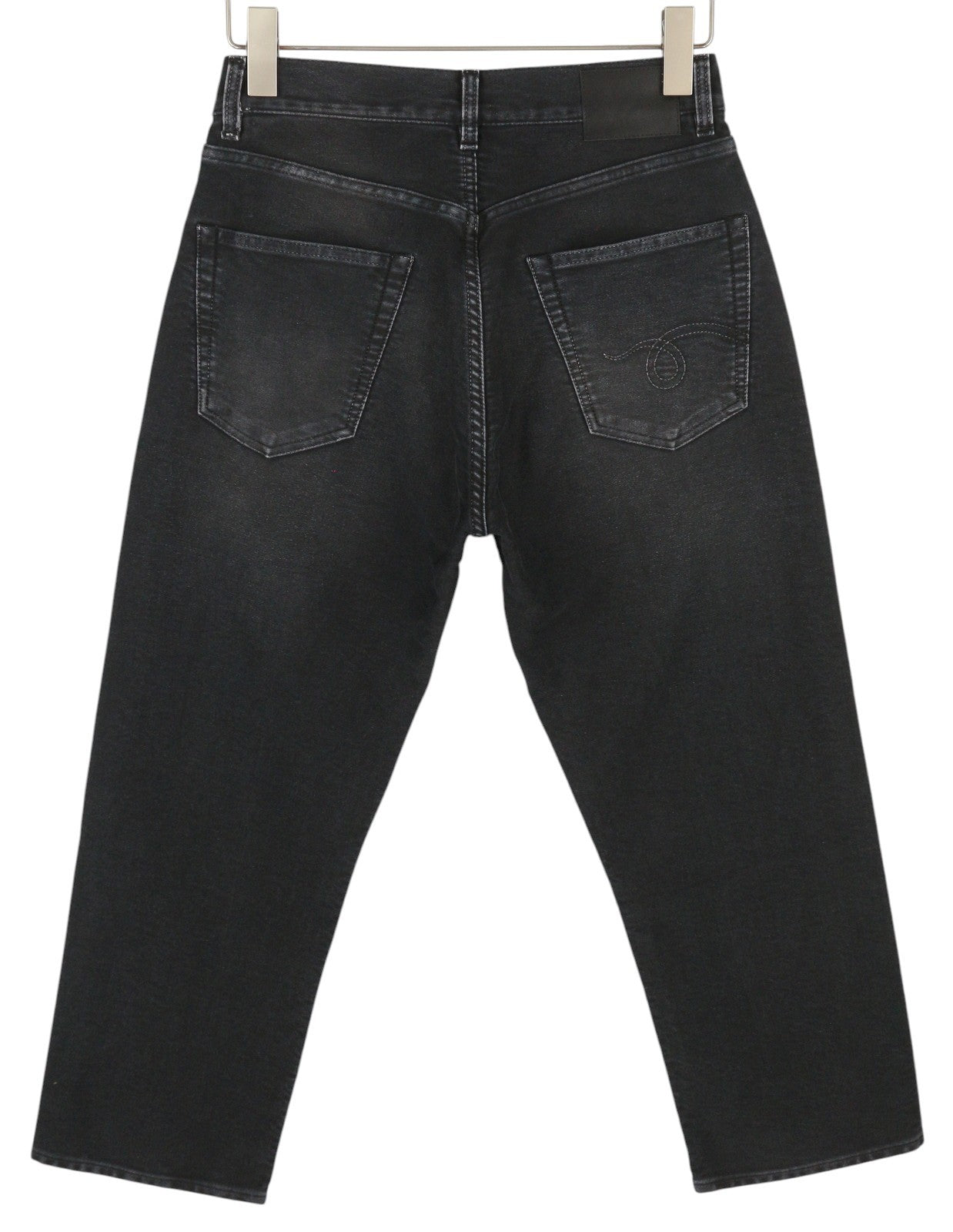 R13 X-BF Women Jeans 23 Black Moleskin Cropped Zip FW25