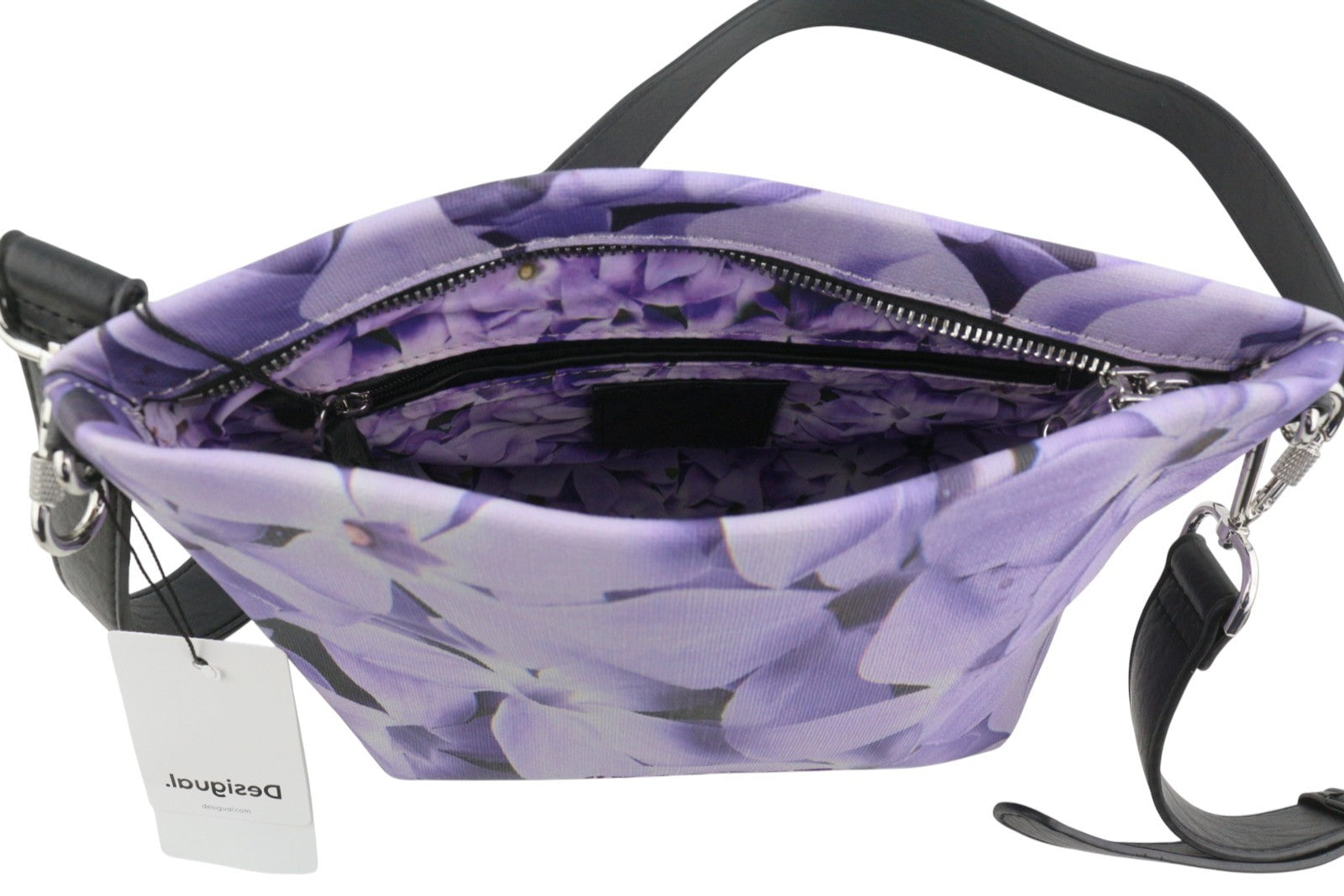 DESIGUAL Bols Imperial Patch Calpe Women Bag OS Purple Floral Print Crossbody