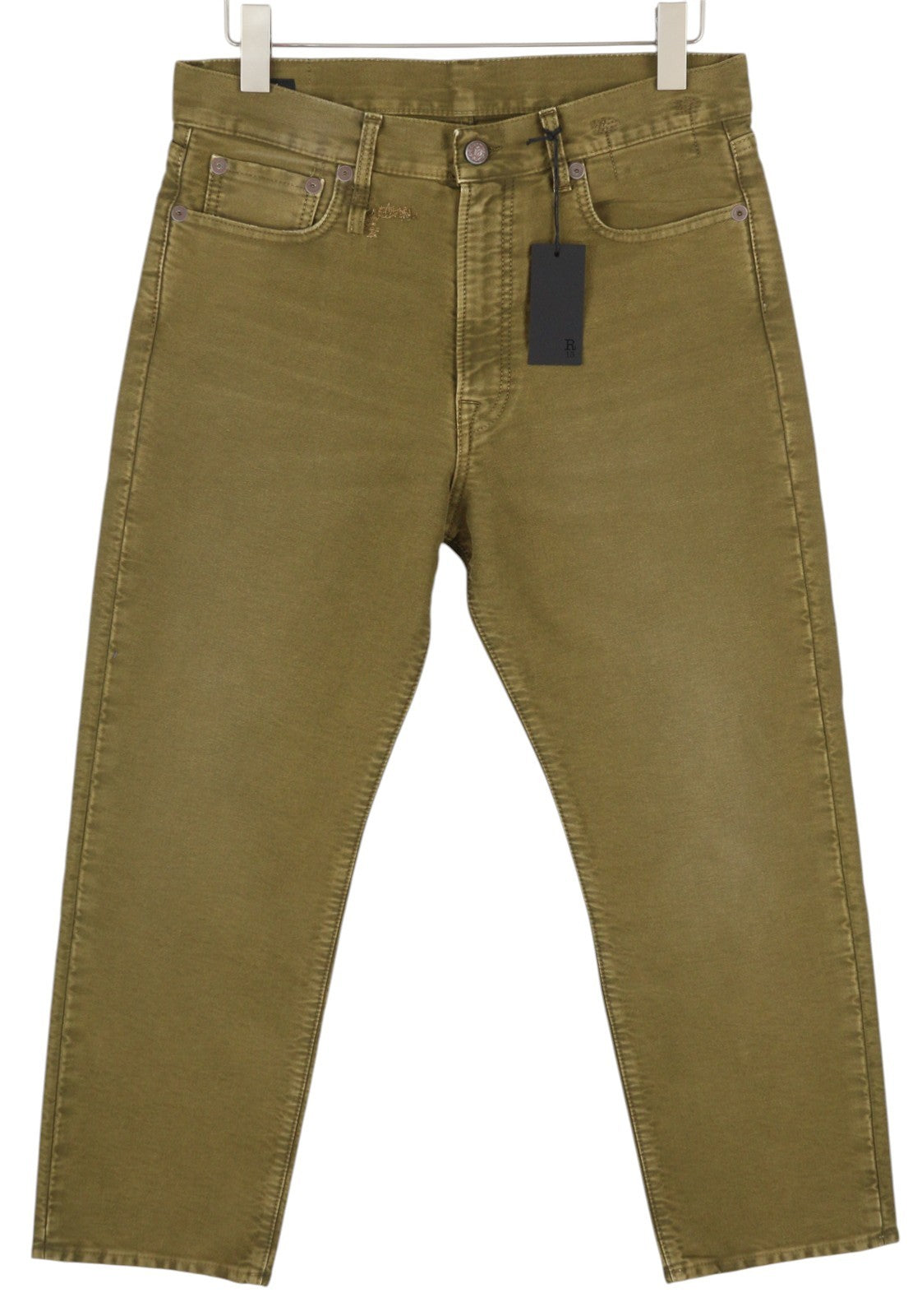 R13 Boyfriend Women Trousers 28 Olive Moleskin Cropped FW25