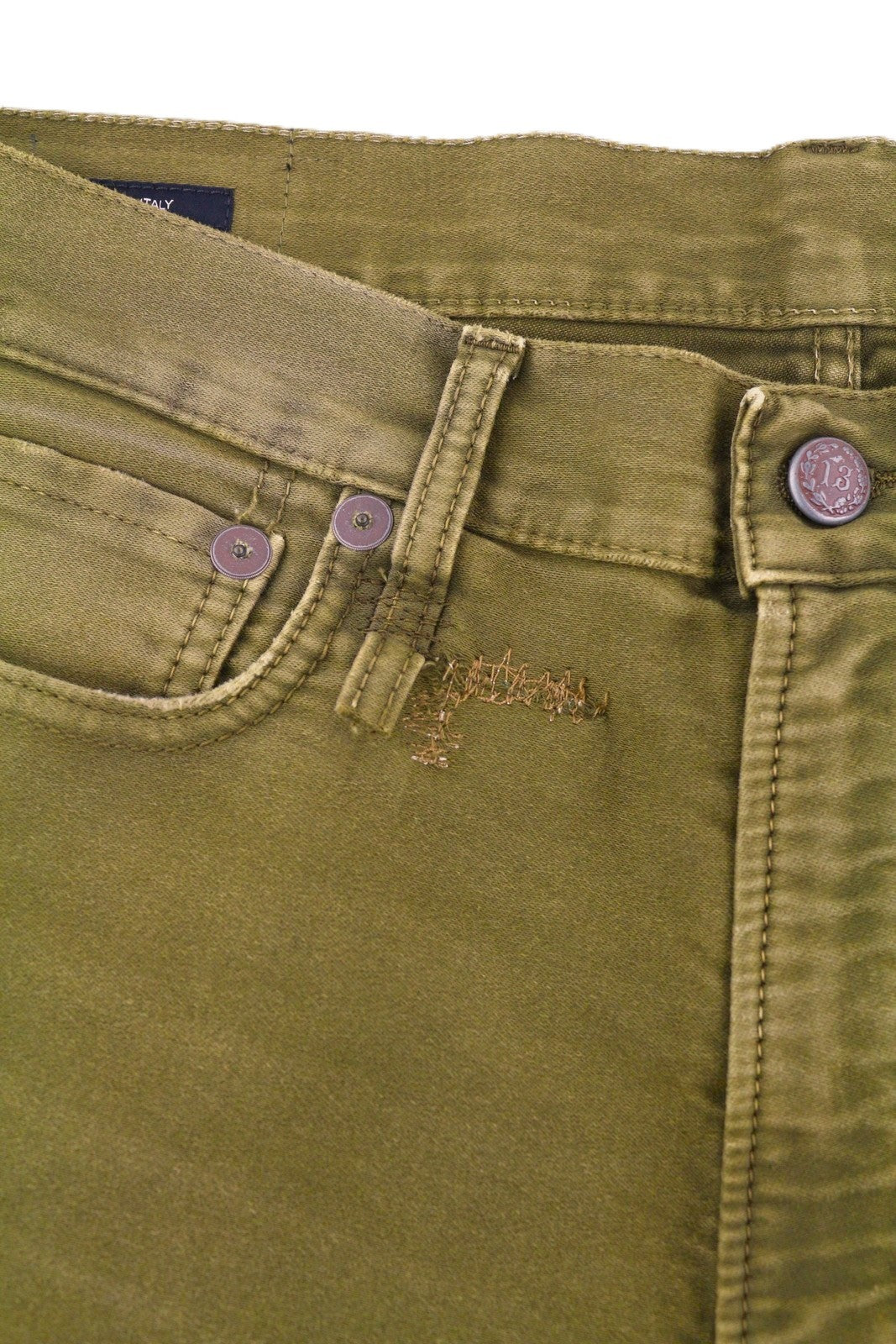 R13 Boyfriend Women Trousers 28 Olive Moleskin Cropped FW25