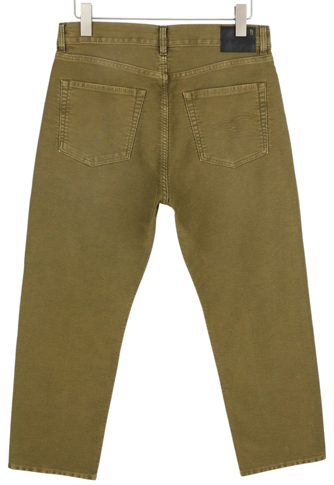 R13 Boyfriend Women Trousers 28 Olive Moleskin Cropped FW25