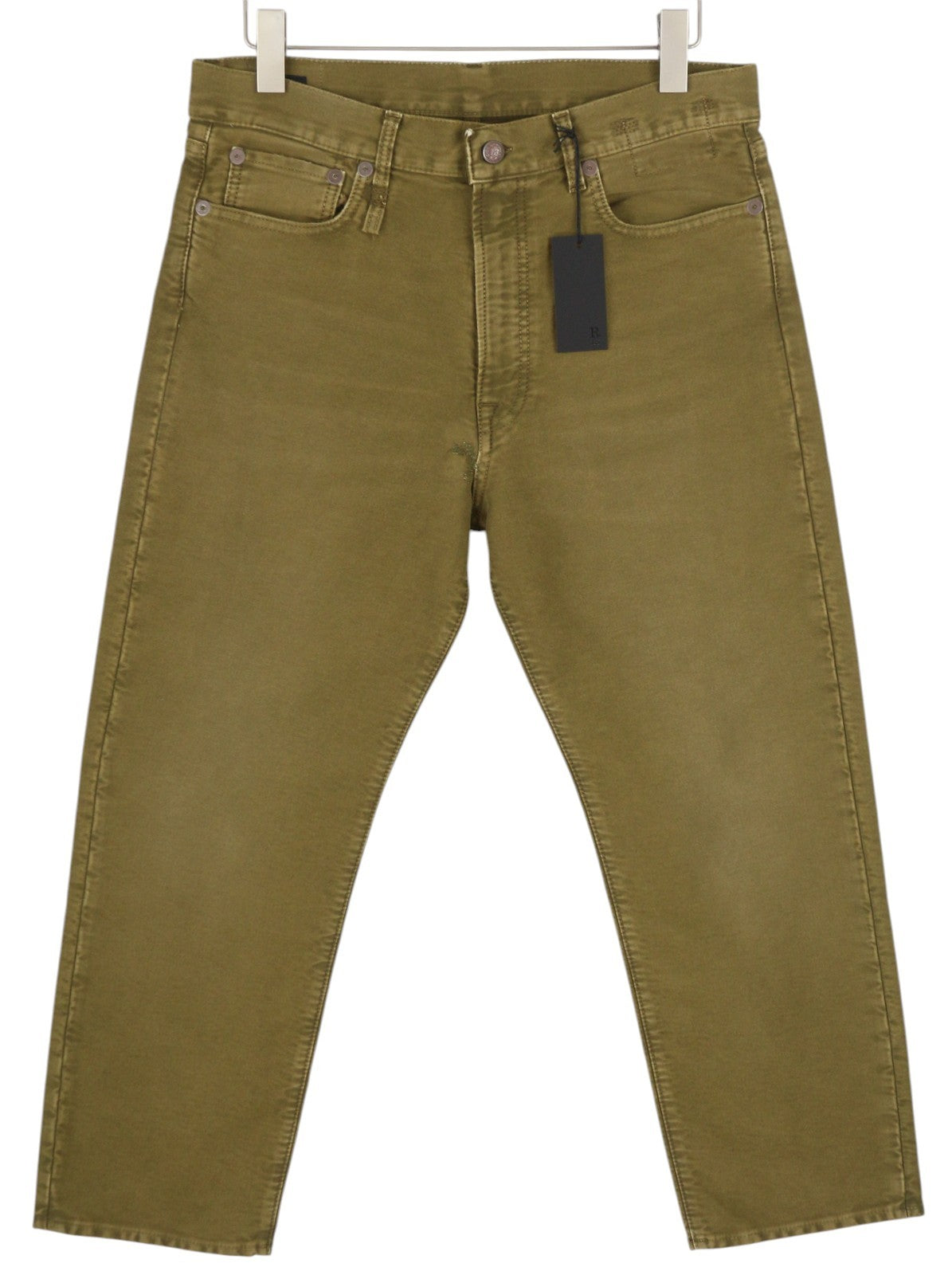 R13 Boyfriend Women Trousers 29 Olive Moleskin Cropped FW25