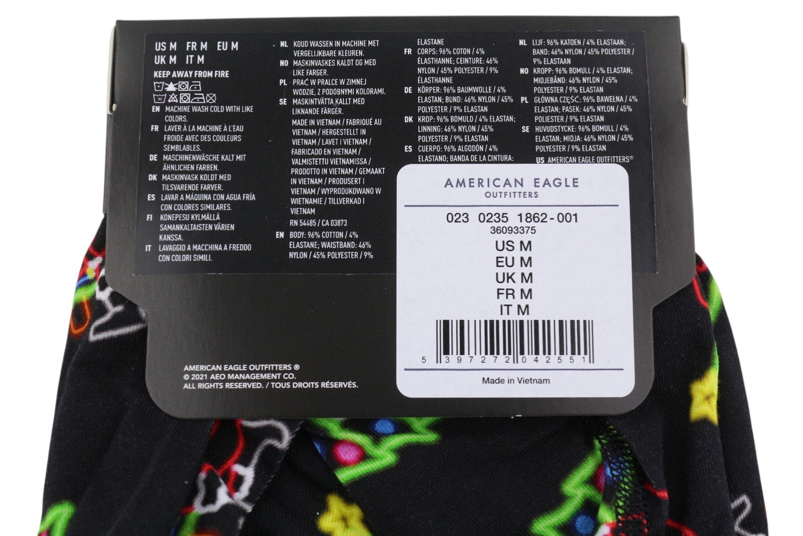 AMERICAN EAGLE OUTFITTERS Men Underwear M Patterned Boxer Brief Soft Jersey