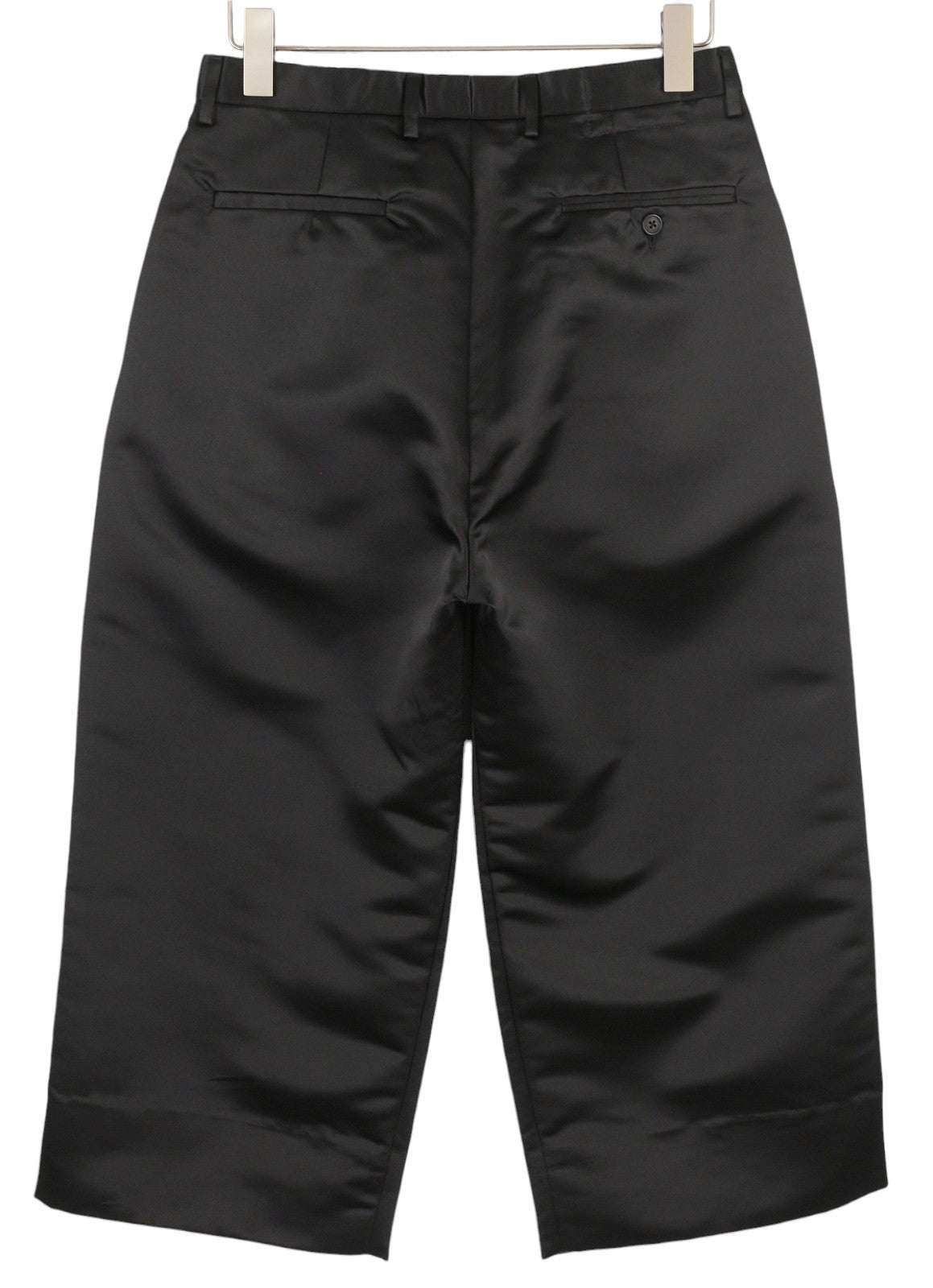 R13 Relaxed Cropped Pleated Women Trousers 27 Black Satin FW25