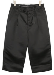 R13 Relaxed Cropped Pleated Women Trousers 29 Black Satin FW25