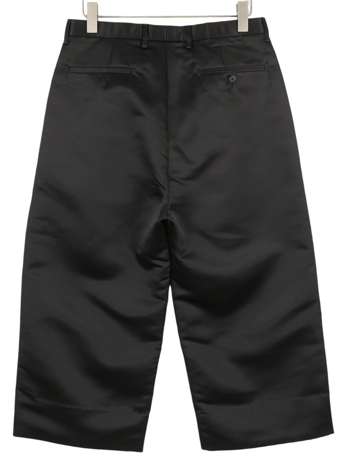 R13 Relaxed Cropped Pleated Women Trousers 29 Black Satin FW25