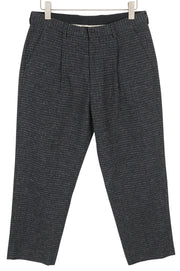 MOSCHINO Women Trousers 48 Black Textured Check Pleated