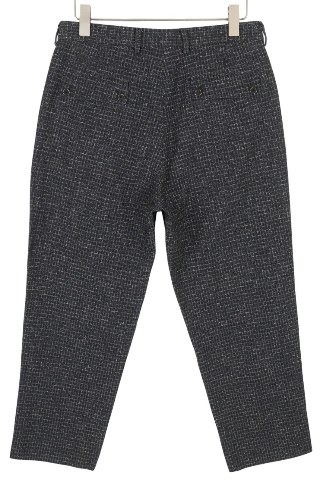 MOSCHINO Women Trousers 48 Black Textured Check Pleated