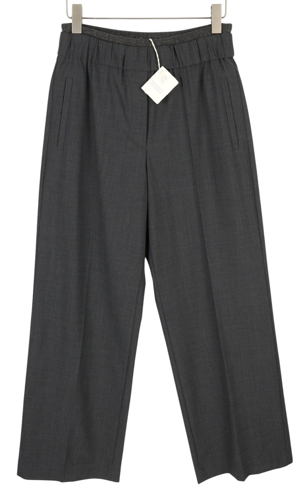 BRUNELLO CUCINELLI Women Trousers EU38 Grey Wool Blend