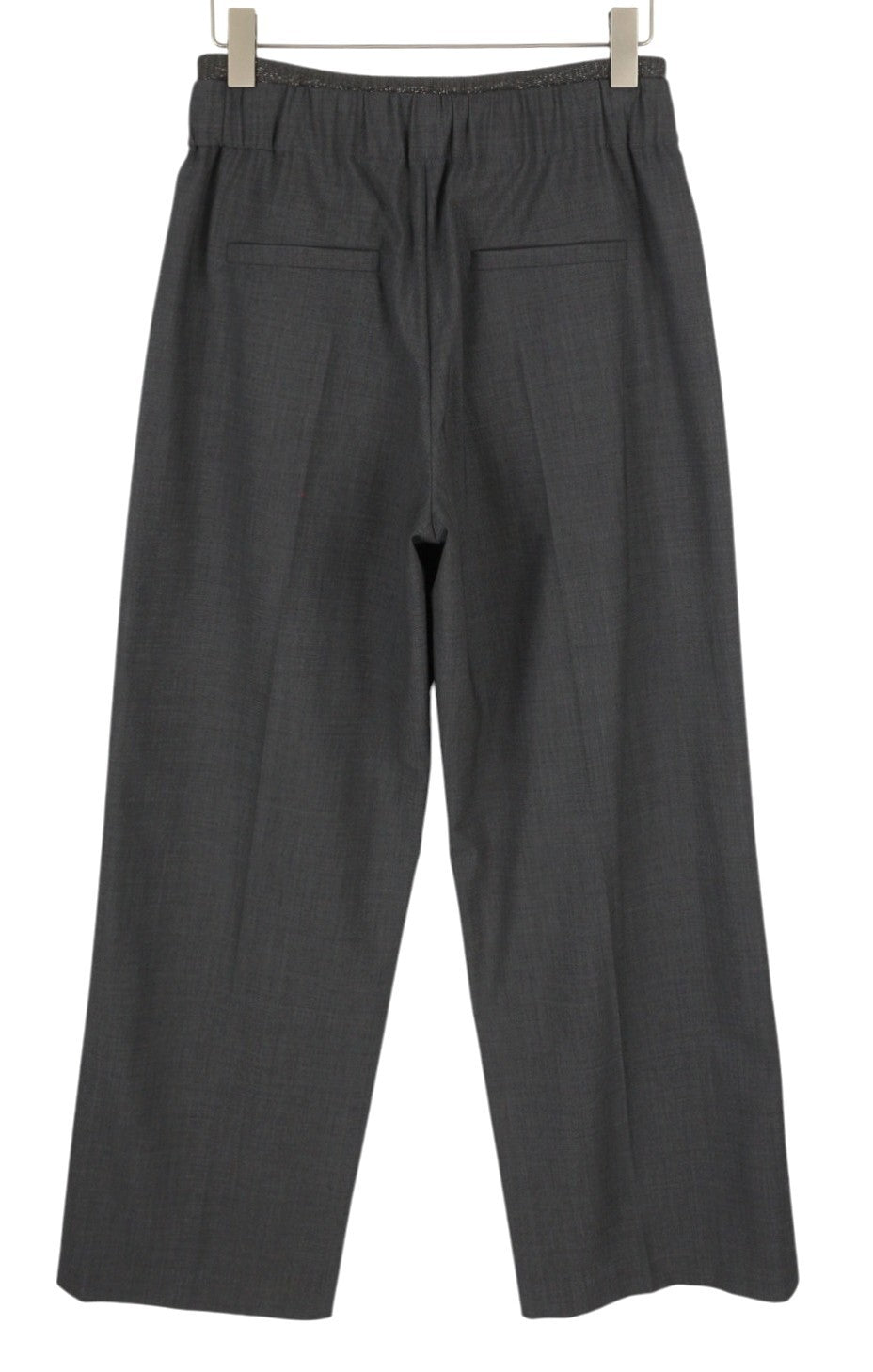 BRUNELLO CUCINELLI Women Trousers EU38 Grey Wool Blend