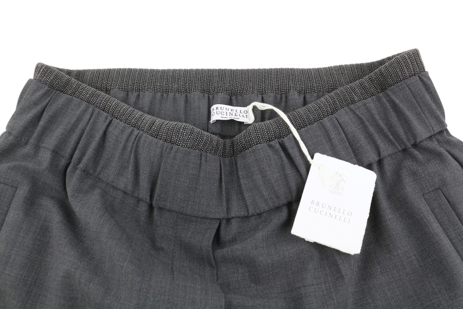 BRUNELLO CUCINELLI Women Trousers EU38 Grey Wool Blend