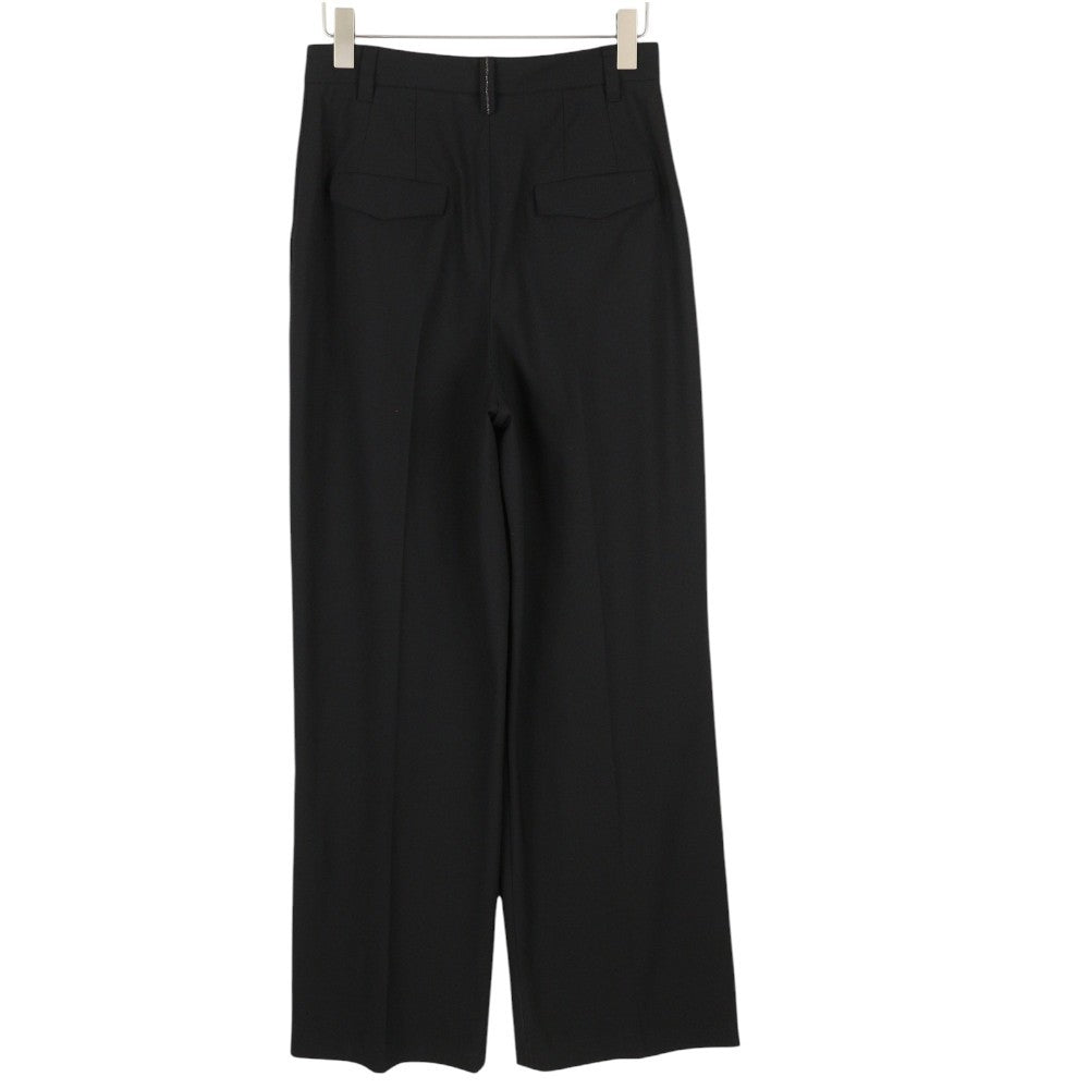 BRUNELLO CUCINELLI Women Trousers EU38 Black Pleated Flared