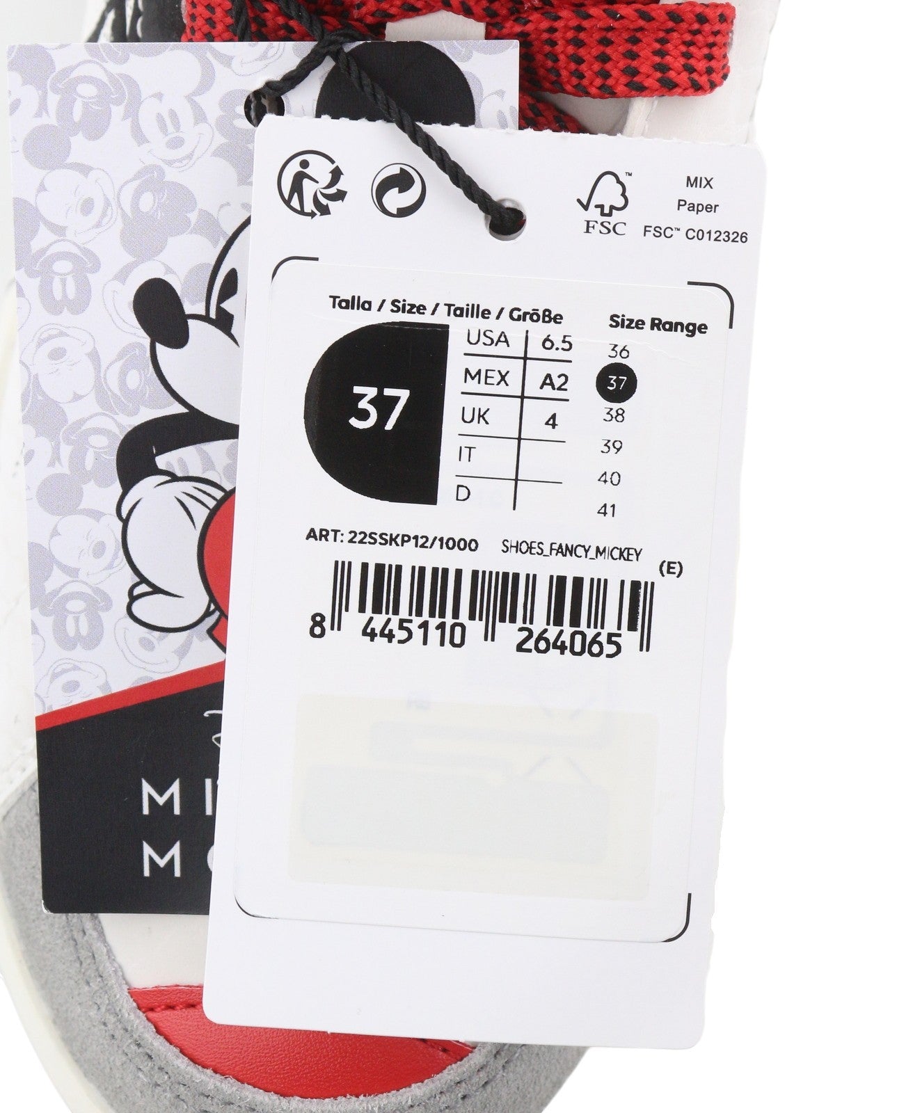 DESIGUAL x Disney Fancy Mickey Women Sneakers EU37 White Leather Laced Low Top