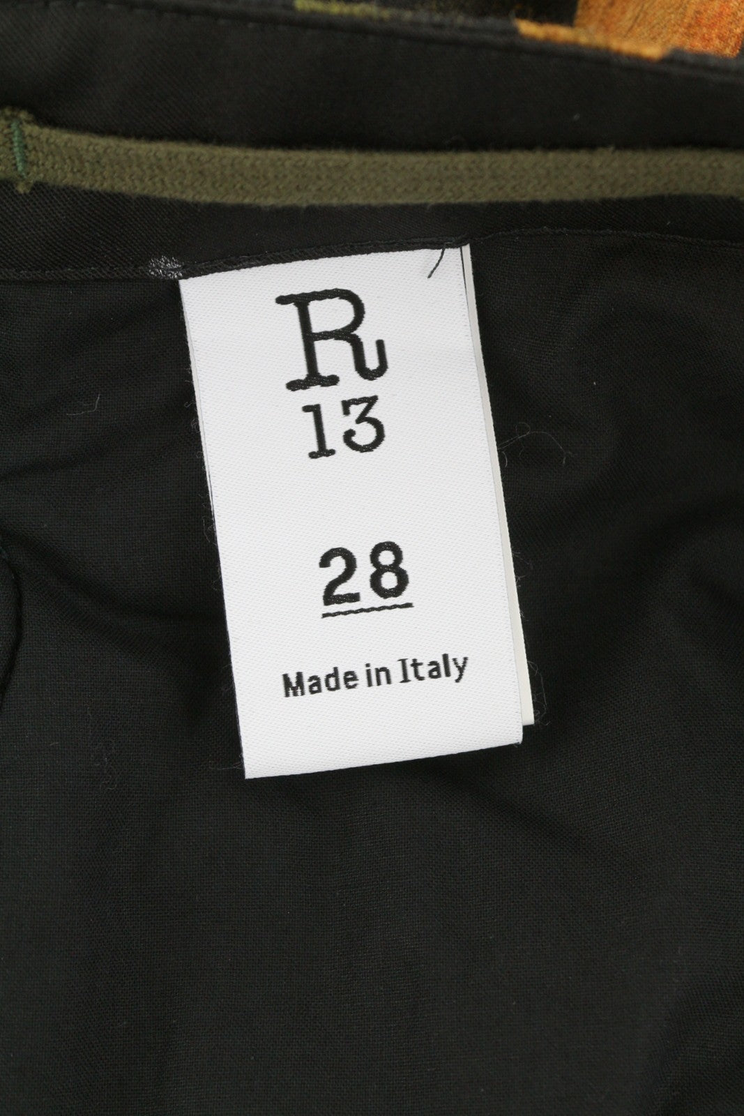 R13 Padded Military Women Trousers 28 Wool Silk FW25