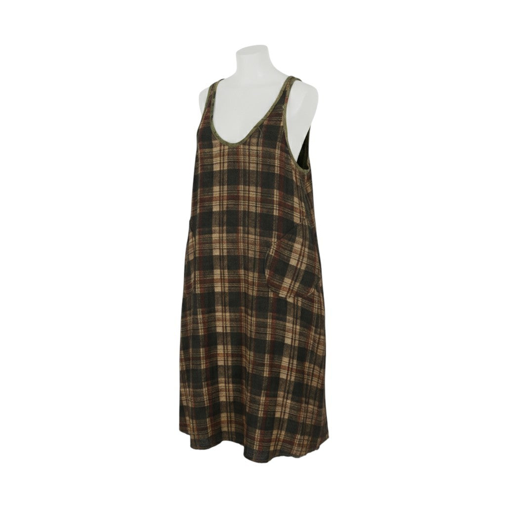R13 Reversible Tank Women Dress S Patterned Midi PF25 RRP999
