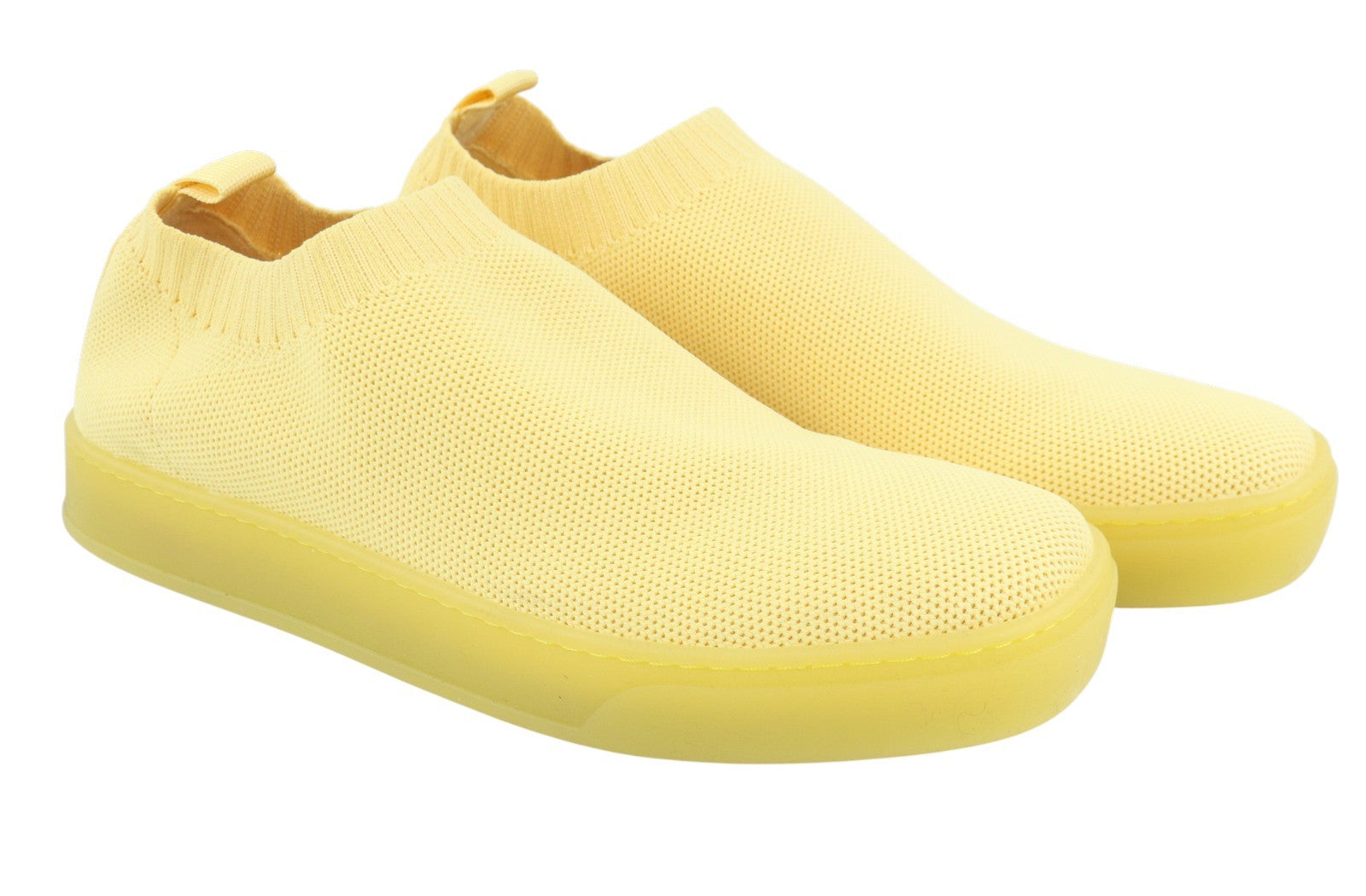 MAX&CO. Women Sneakers EU37 Yellow Textured Slip On Comfortable Sole Square