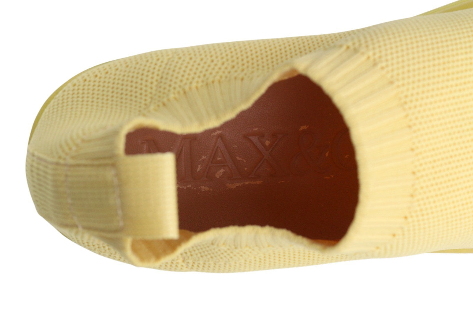 MAX&CO. Women Sneakers EU37 Yellow Textured Slip On Comfortable Sole Square