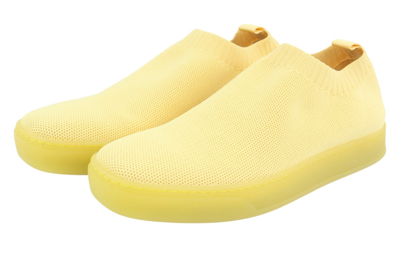 MAX&CO. Women Sneakers EU37 Yellow Textured Slip On Comfortable Sole Square