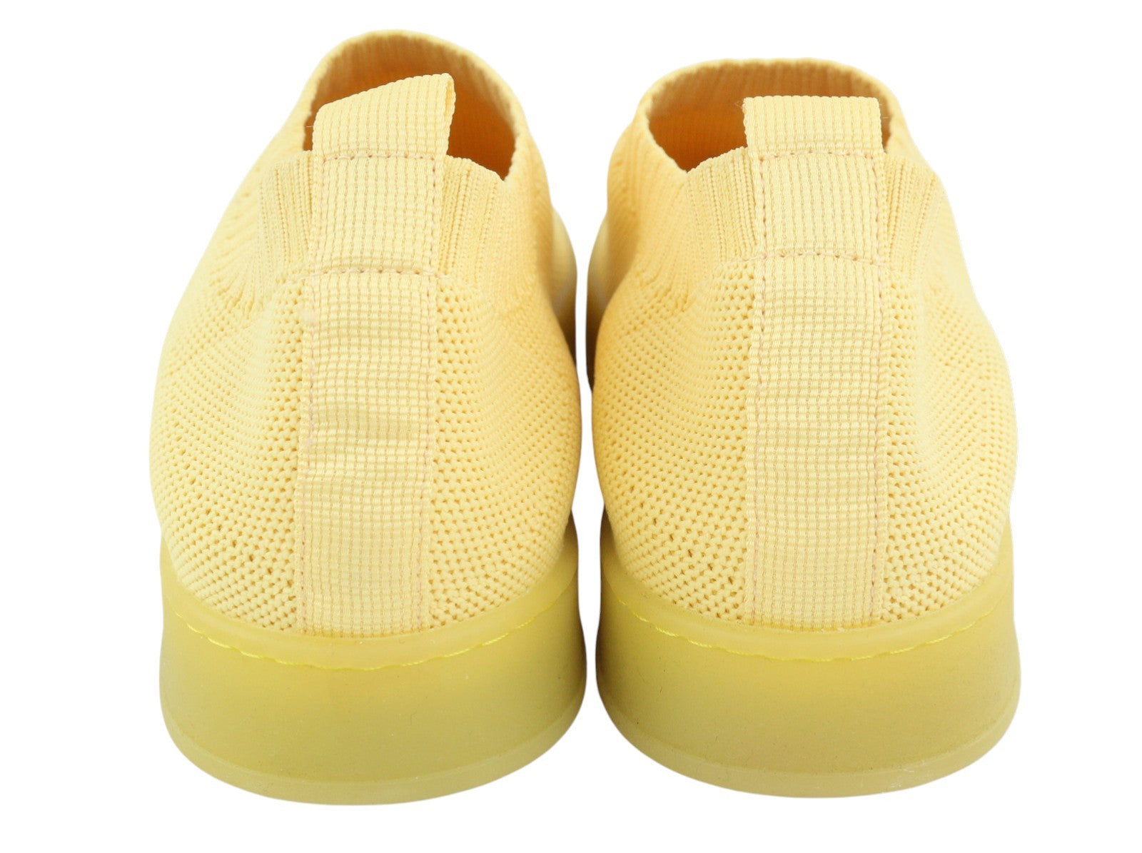 MAX&CO. Women Sneakers EU37 Yellow Textured Slip On Comfortable Sole Square