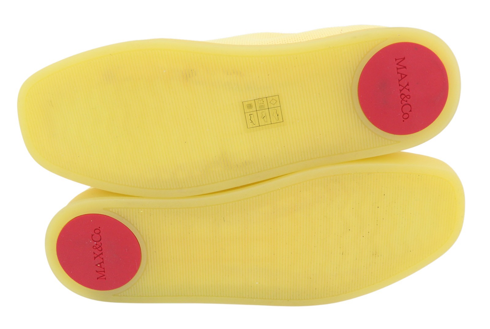 MAX&CO. Women Sneakers EU37 Yellow Textured Slip On Comfortable Sole Square