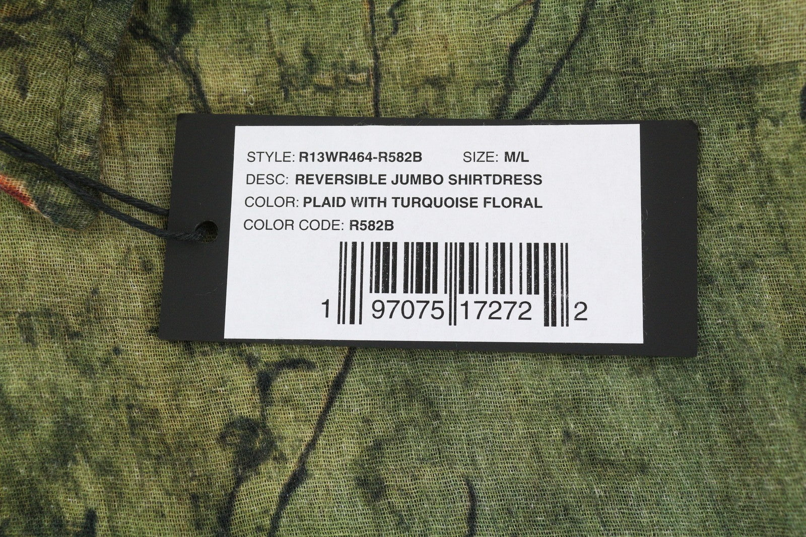 R13 Reversible Jumbo Shirtdress Women Dress M/L PF25 RRP899