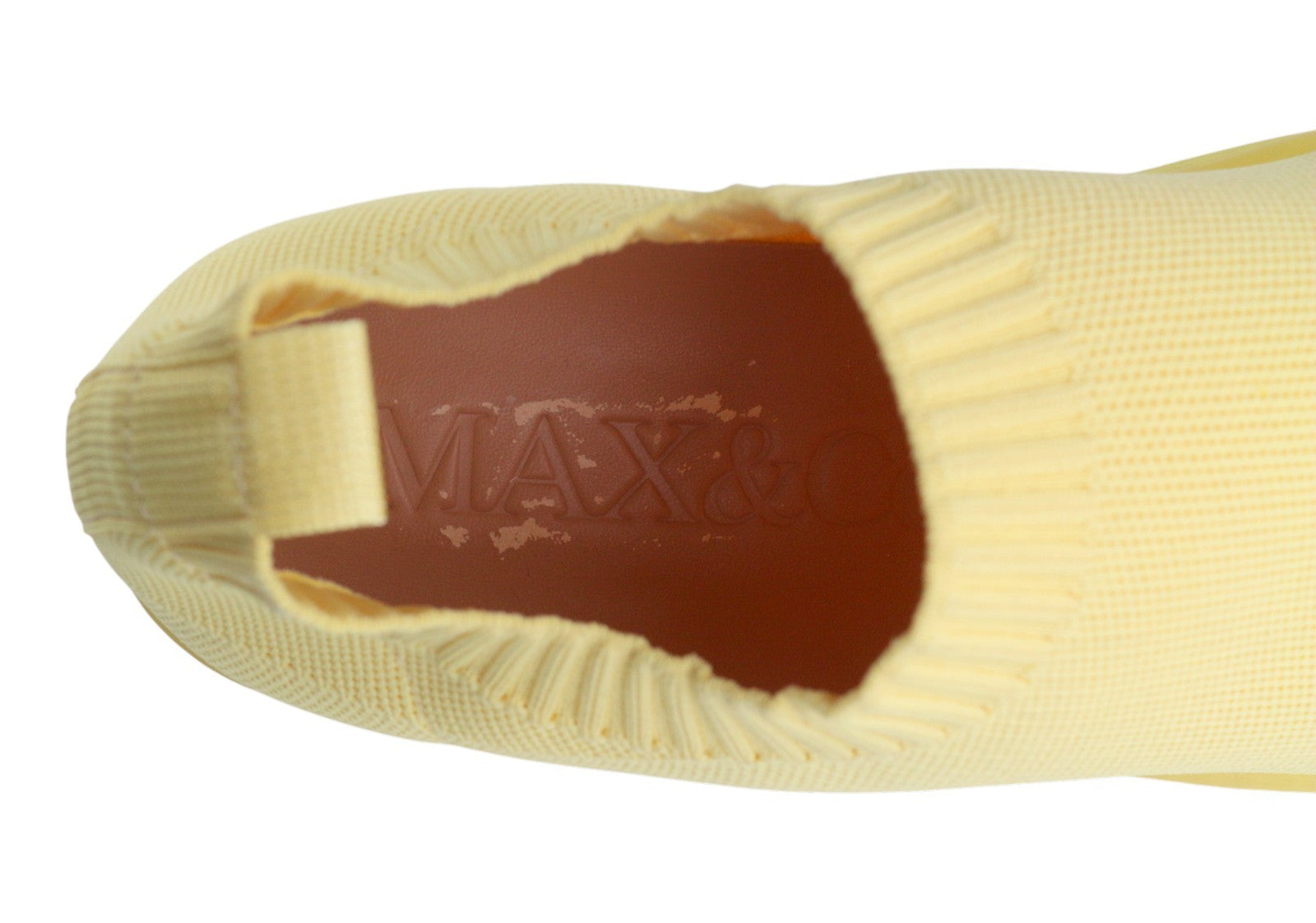 MAX&CO. Women Sneakers EU41 Yellow Textured Slip On Comfortable Sole Square