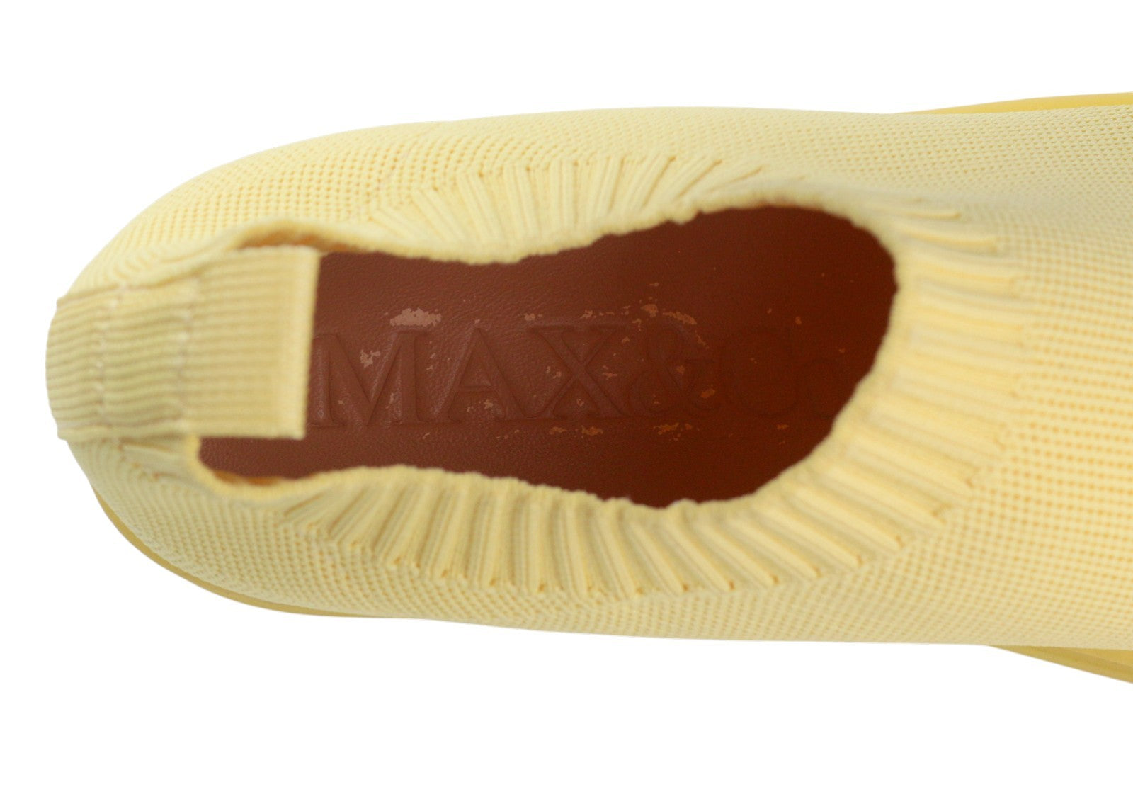 MAX&CO. Women Sneakers EU41 Yellow Textured Slip On Comfortable Sole Square