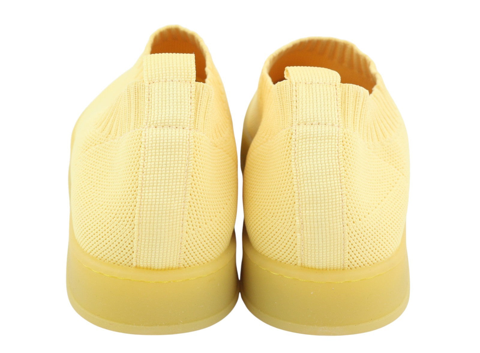 MAX&CO. Women Sneakers EU41 Yellow Textured Slip On Comfortable Sole Square
