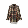 Button-Up Shredded Seam Drop Neck