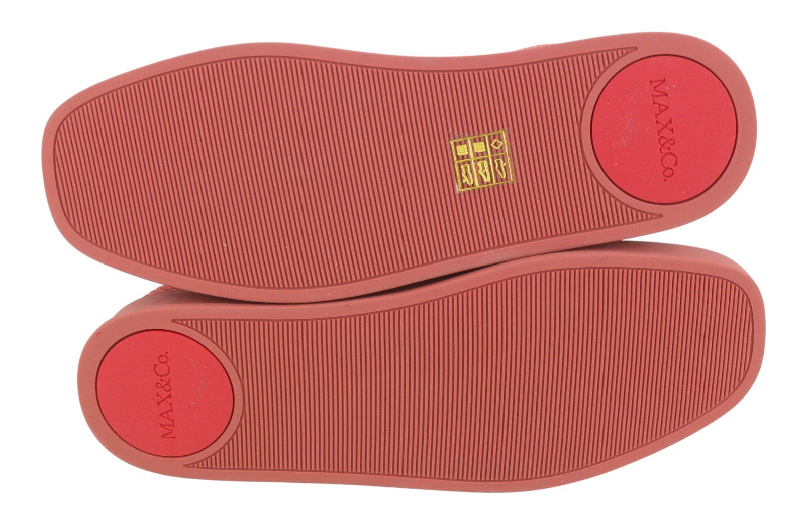 MAX&CO. Women Sneakers EU38 Brick Red Textured Slip Comfortable Sole Square Toe