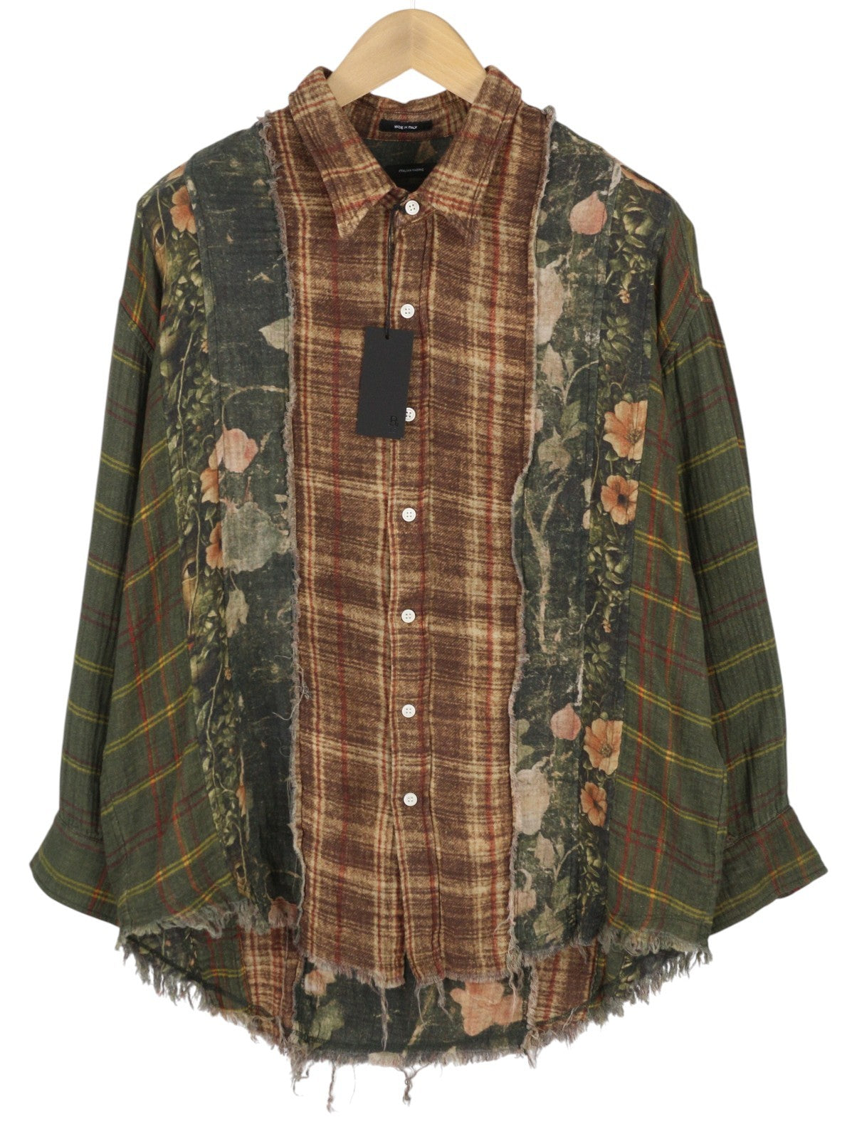 R13 Multi-Stripe Drop Neck Women Shirt XS Plaid FW25 RRP945