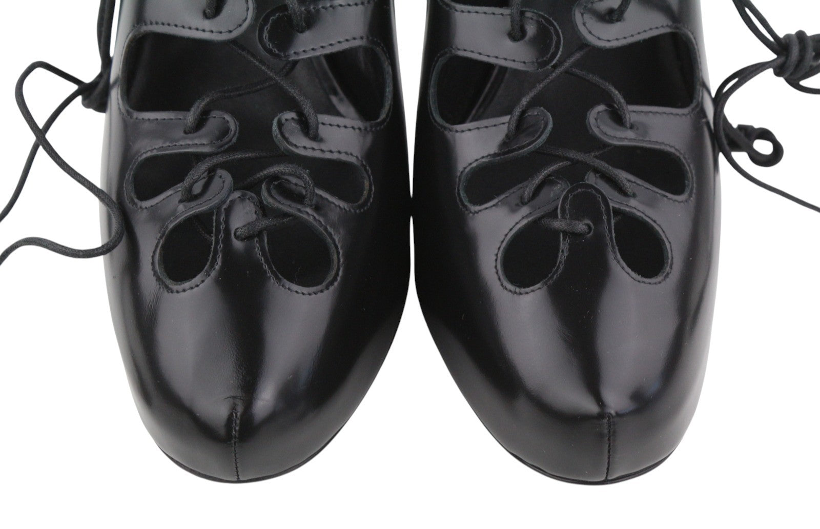 MAX MARA Sfilata Women Heels EU39 Black Leather Cut-Out Detail Pumps