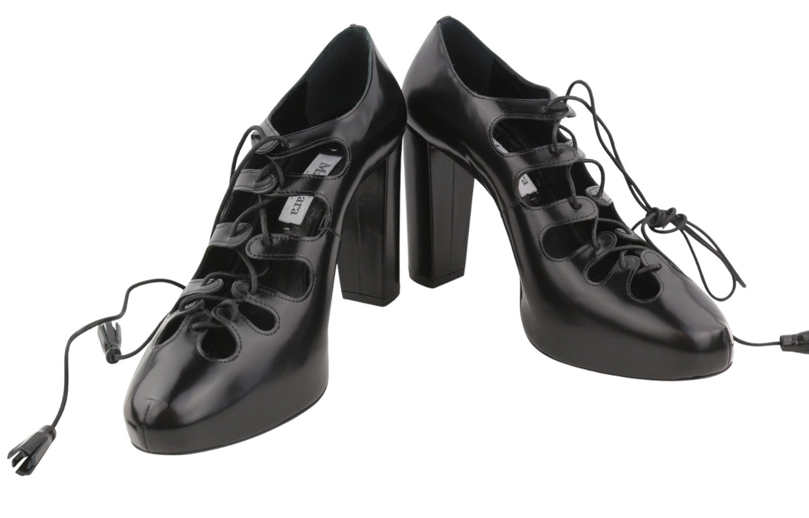 MAX MARA Sfilata Women Heels EU39 Black Leather Cut-Out Detail Pumps