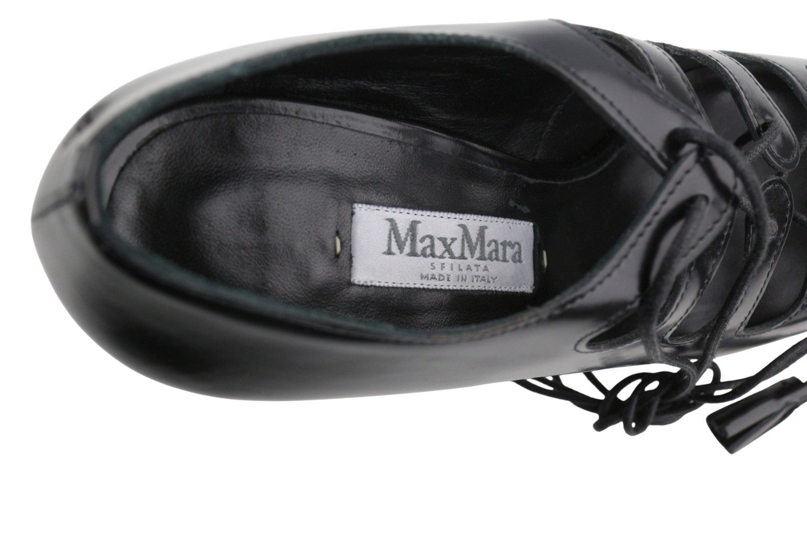 MAX MARA Sfilata Women Heels EU39 Black Leather Cut-Out Detail Pumps