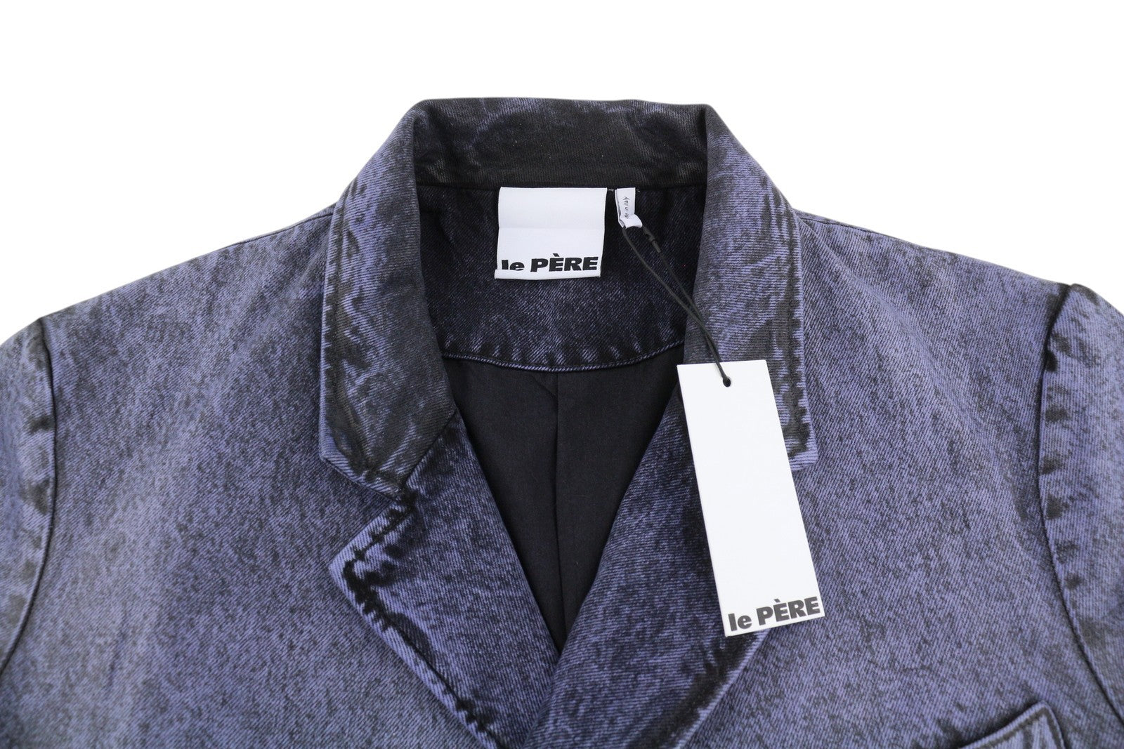 LE PERE Denim Men Blazer M Purple Waxed Single Breasted