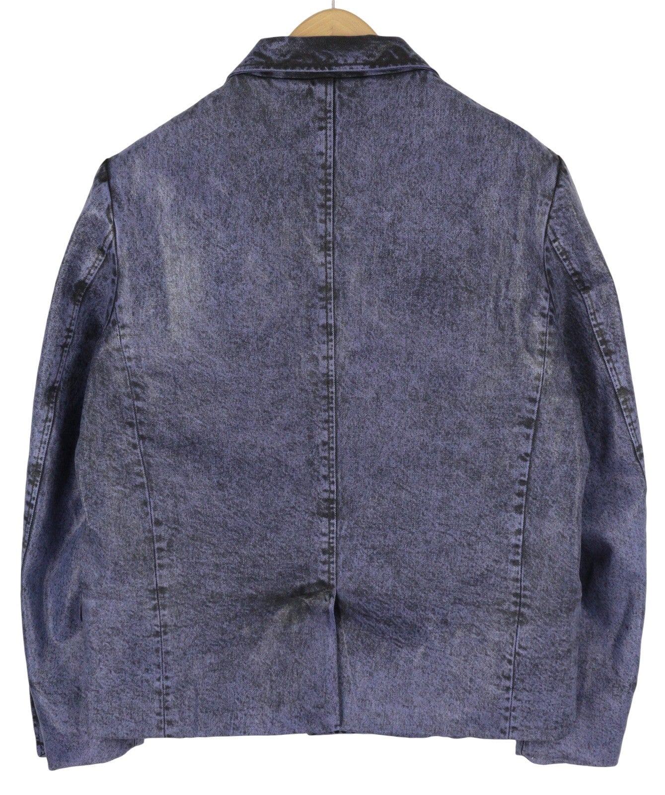 LE PERE Denim Men Blazer S Purple Waxed Single Breasted