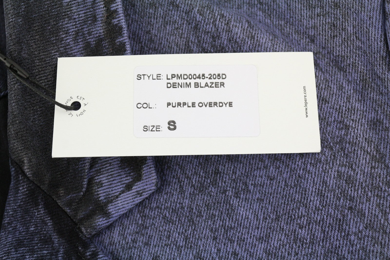 LE PERE Denim Men Blazer S Purple Waxed Single Breasted