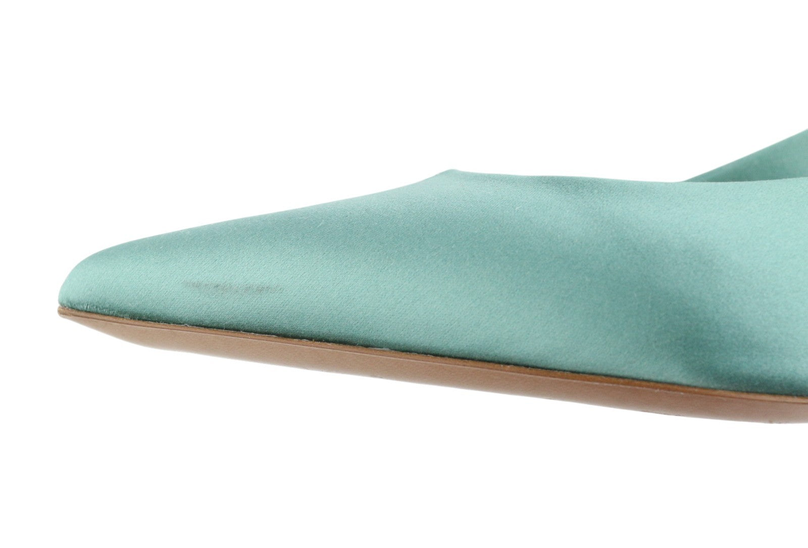 MAX MARA Women Heels EU40 Mint Blue Satin Slingbacks Pointed Toe RRP429