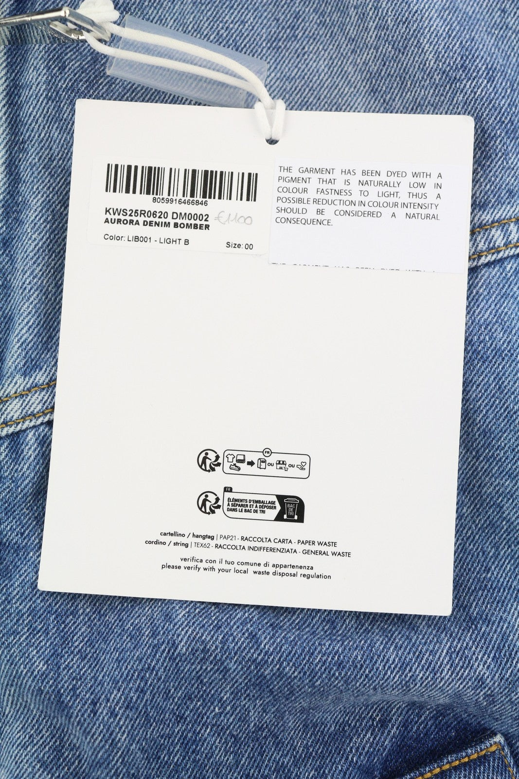 KHRISJOY Aurora Denim Bomber Women Jacket XS/S Blue RRP1255