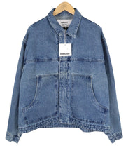 AMBUSH Men Oversized Jeans Denim Jacket L Blue Patch Pockets Zip