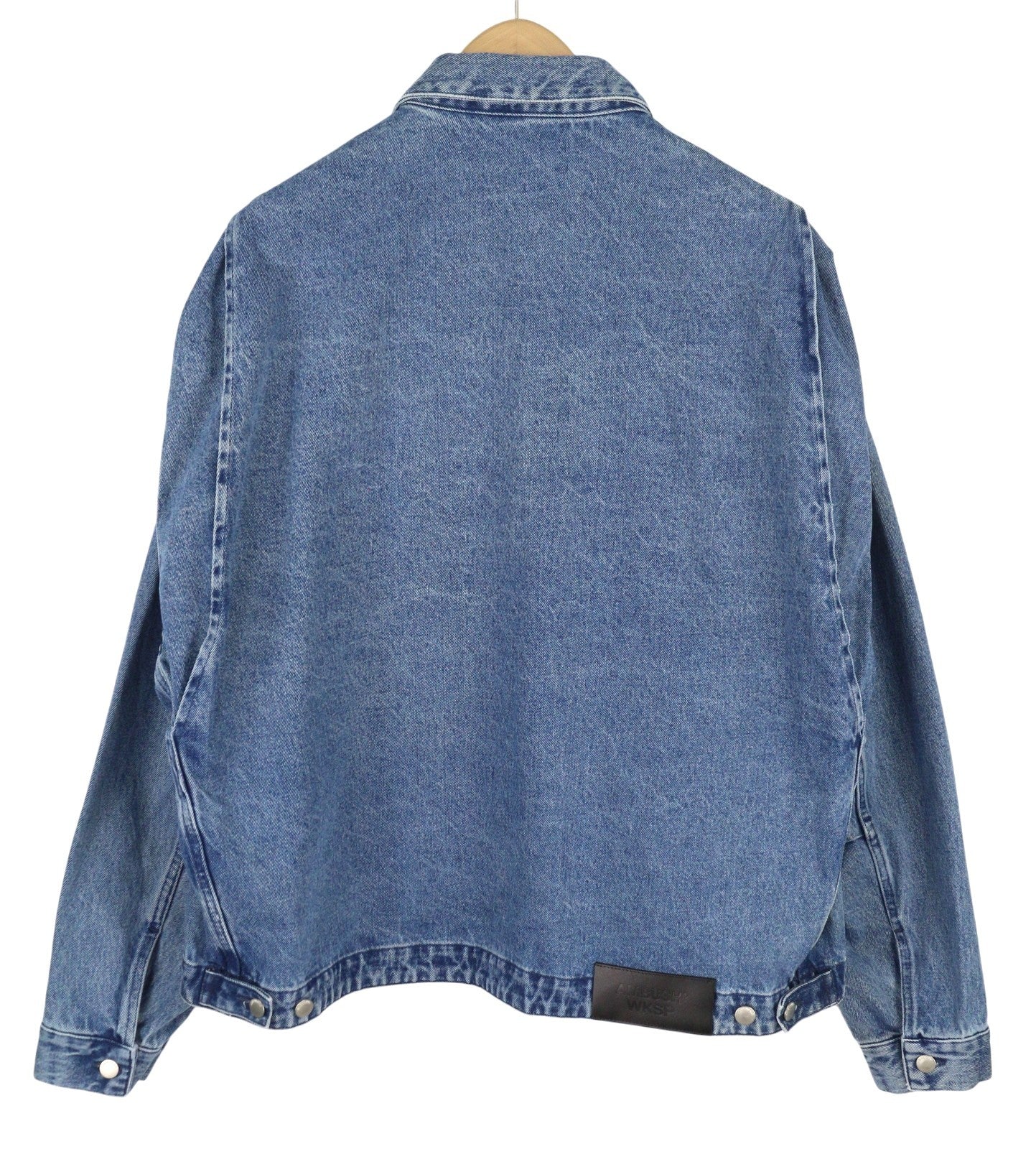 AMBUSH Men Oversized Jeans Denim Jacket L Blue Patch Pockets Zip