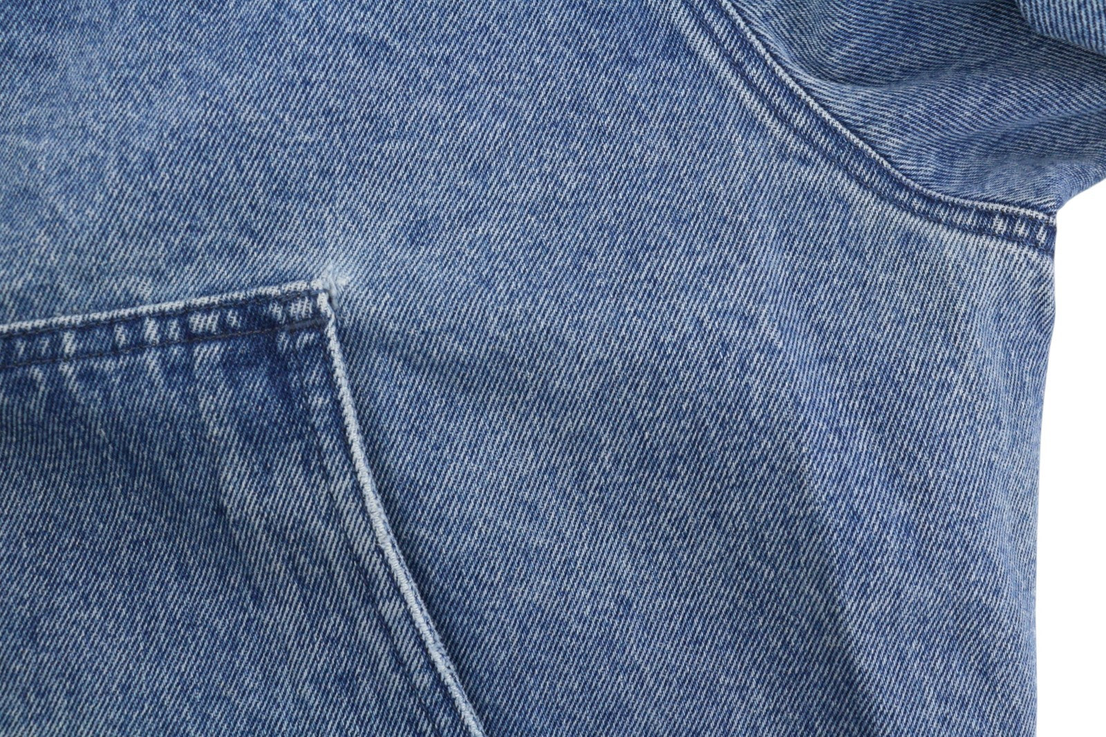 AMBUSH Men Oversized Jeans Denim Jacket L Blue Patch Pockets Zip