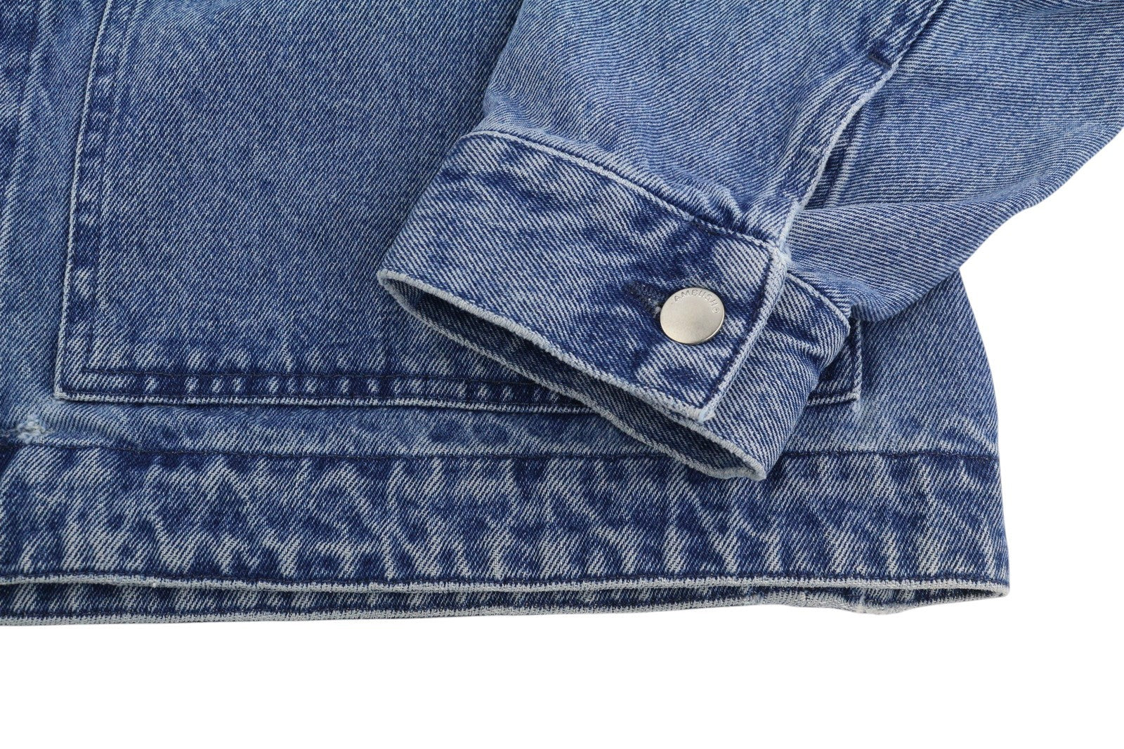 AMBUSH Men Oversized Denim Jeans Jacket L Blue Patch Pockets Zipper